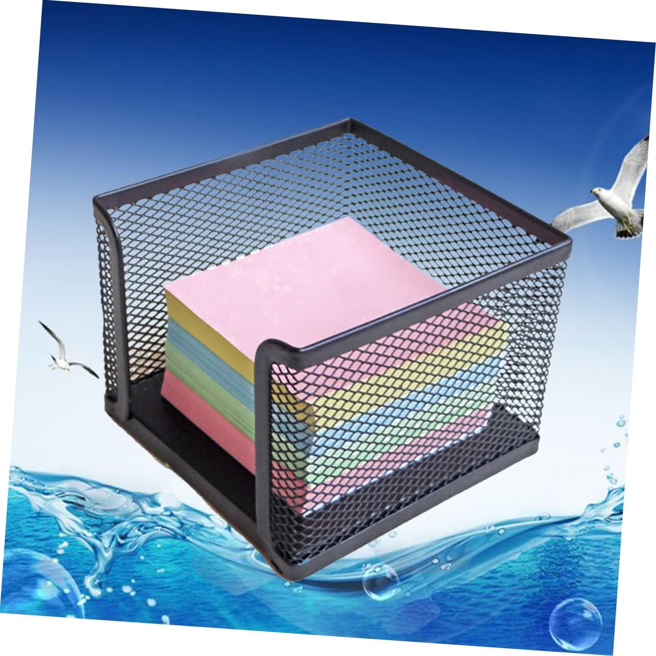 Zerodeko 3pcs Wire Mesh Self-Stick Note Dispenser Compact Memo Pad Holder for Desk Organization - Holder for Home Office and School Use