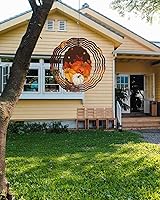 Vista 3 de Molinillo de viento de otoño, calabaza naranja, hoja de arce de acero inoxidable para patio y jardín, esculturas de viento Hapyy Fall Y'all de 10