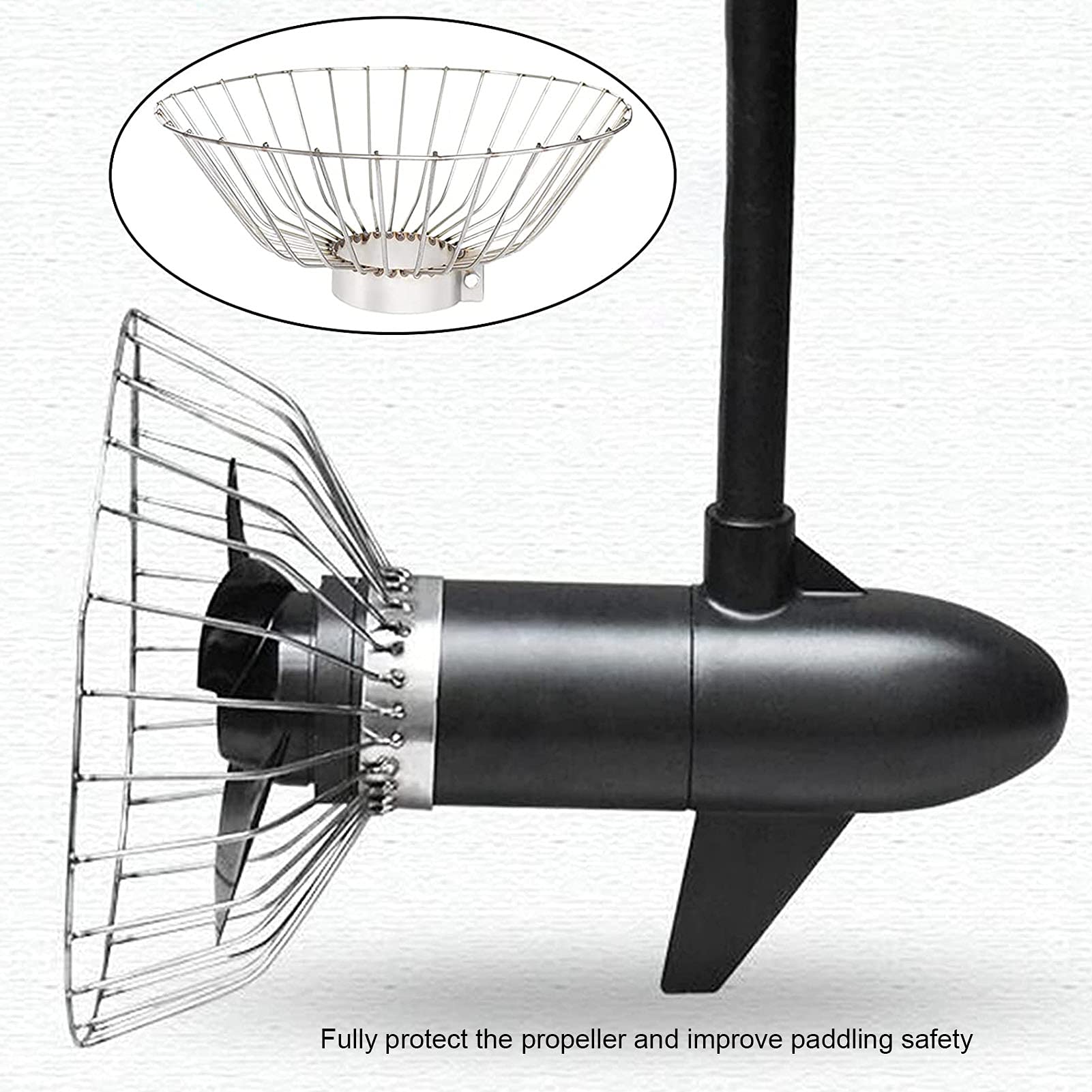 Keenso Propellerschutz, 12-V-Marine-Elektro-Außenborder-Sicherheitsnetzabdeckung Anti-Windung Anti-Kollisions-Verdickung Propeller-Netzschutz aus Edelstahl Andere Fahrzeuge