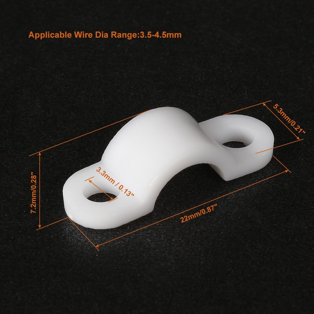 uxcell 50pcs Nylon Cable Clamp Wire Tube Fastener Fixing Clip Curve White
