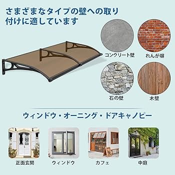 Amazon.co.jp: YOUTHDD ひさし屋根 後付け 簡易屋根 雨よけ
