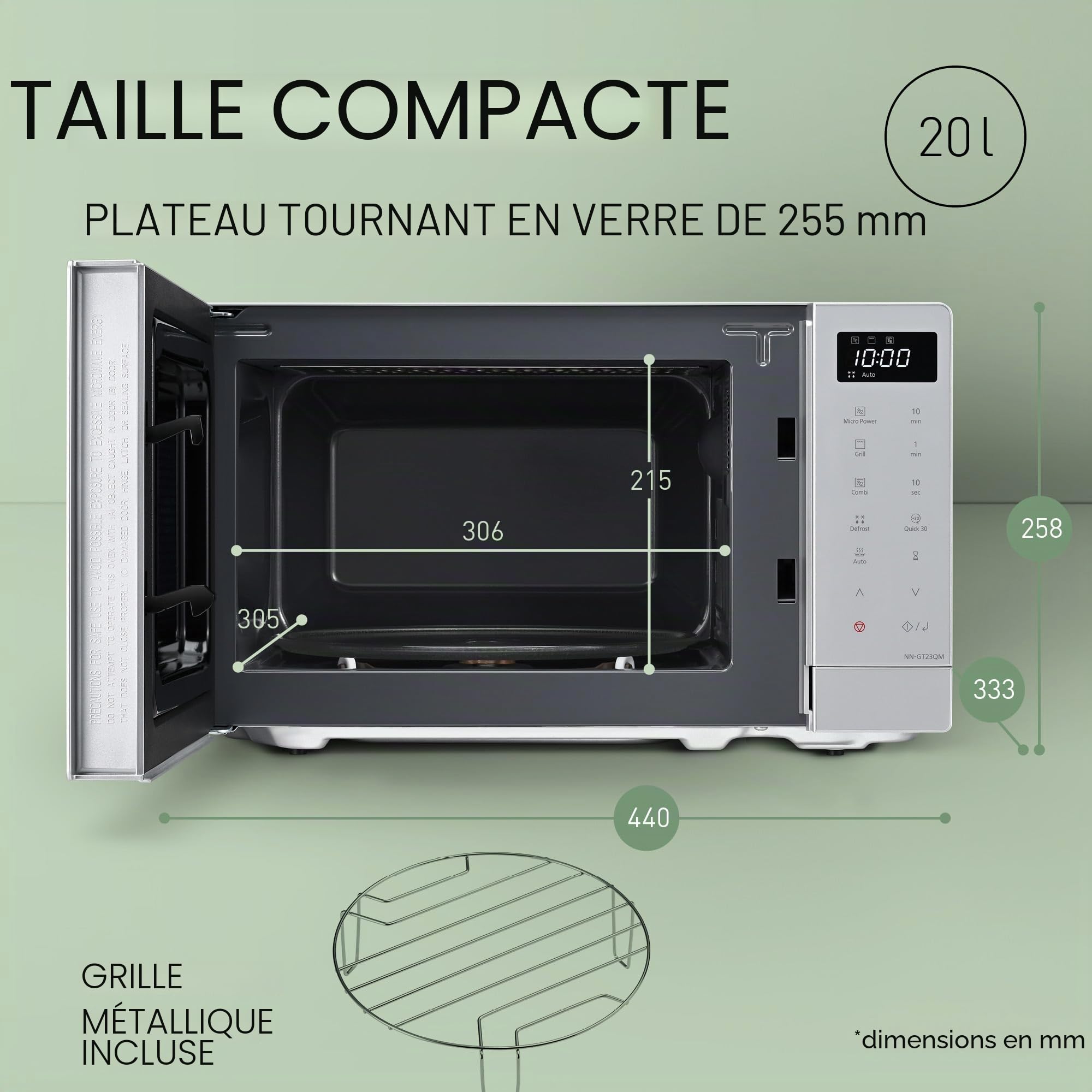 PANASONIC 20L GRILL/MICROWAVE COMBO