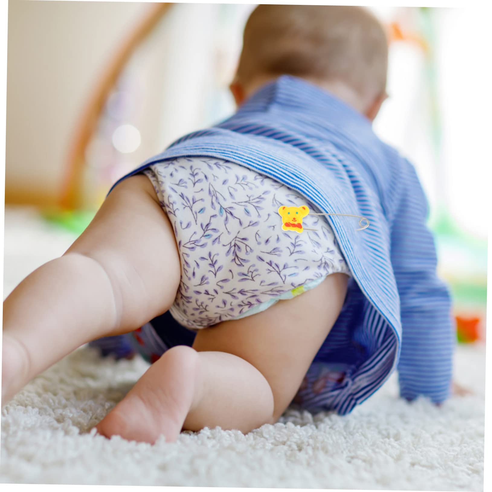 Toyvian Épingles de Sûreté Résistantes Lavage en Machine en Acier Inoxydable pour Bébé Lot de 30 Verrouillage Sécurisé pour Couches et Accessoires Animaux