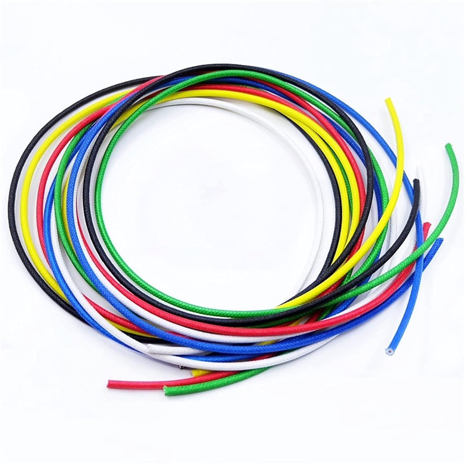 編組電線 2メートル銅シリコングラスファイバー編組線 300V/500V 300℃ 多色複数サイズ(Yellow,1.5mm2 (1