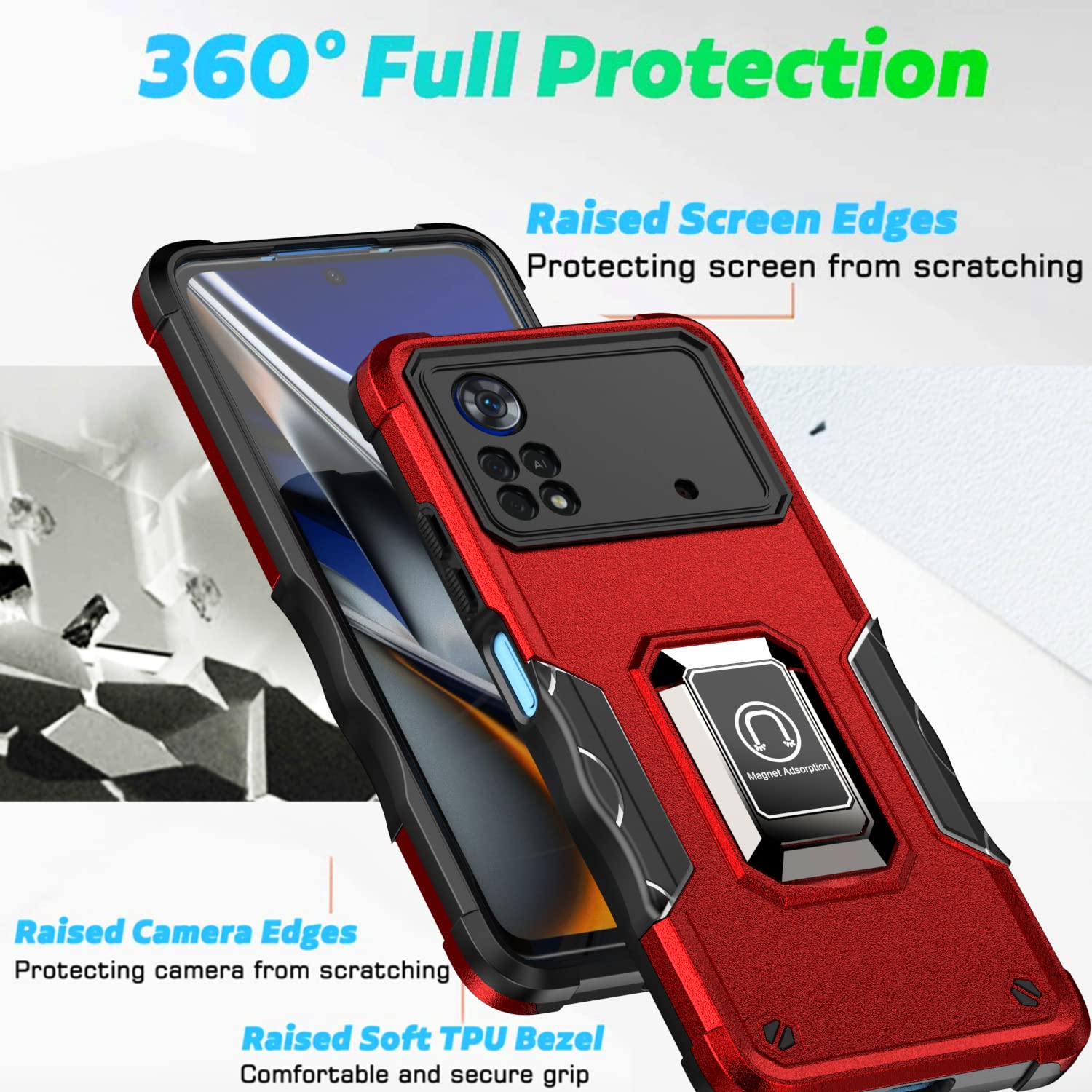 LXHGrowH Cover per Xiaomi Poco X7 Pro 5G, Custodia Antiurto Protezione Flessibile Gel Silicone TPU, Custodie Anti-shock e Anti-graffio Paraurti Protettiva Case, Nero