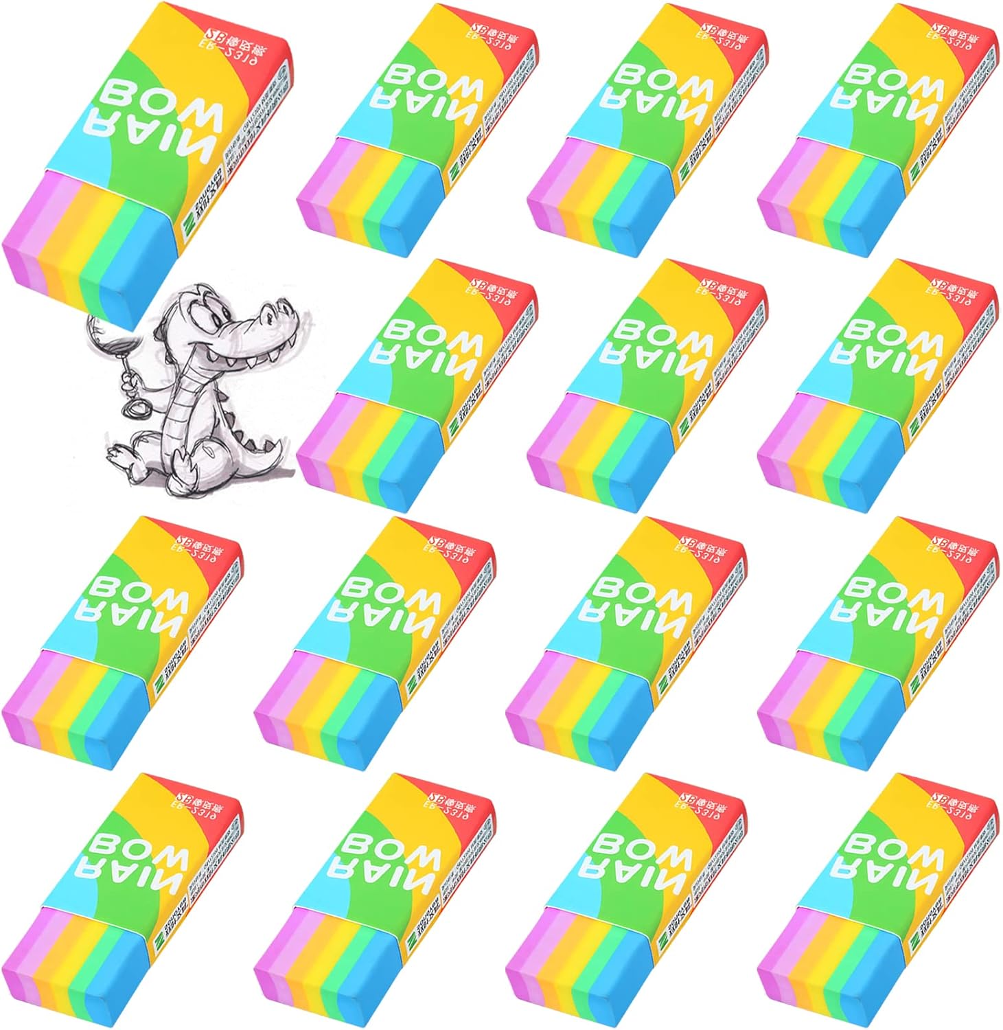 Gomme Da Cancellare 2B - 30 Pezzi Arcobaleno, Morbide E Senza Lattice - Foto 12