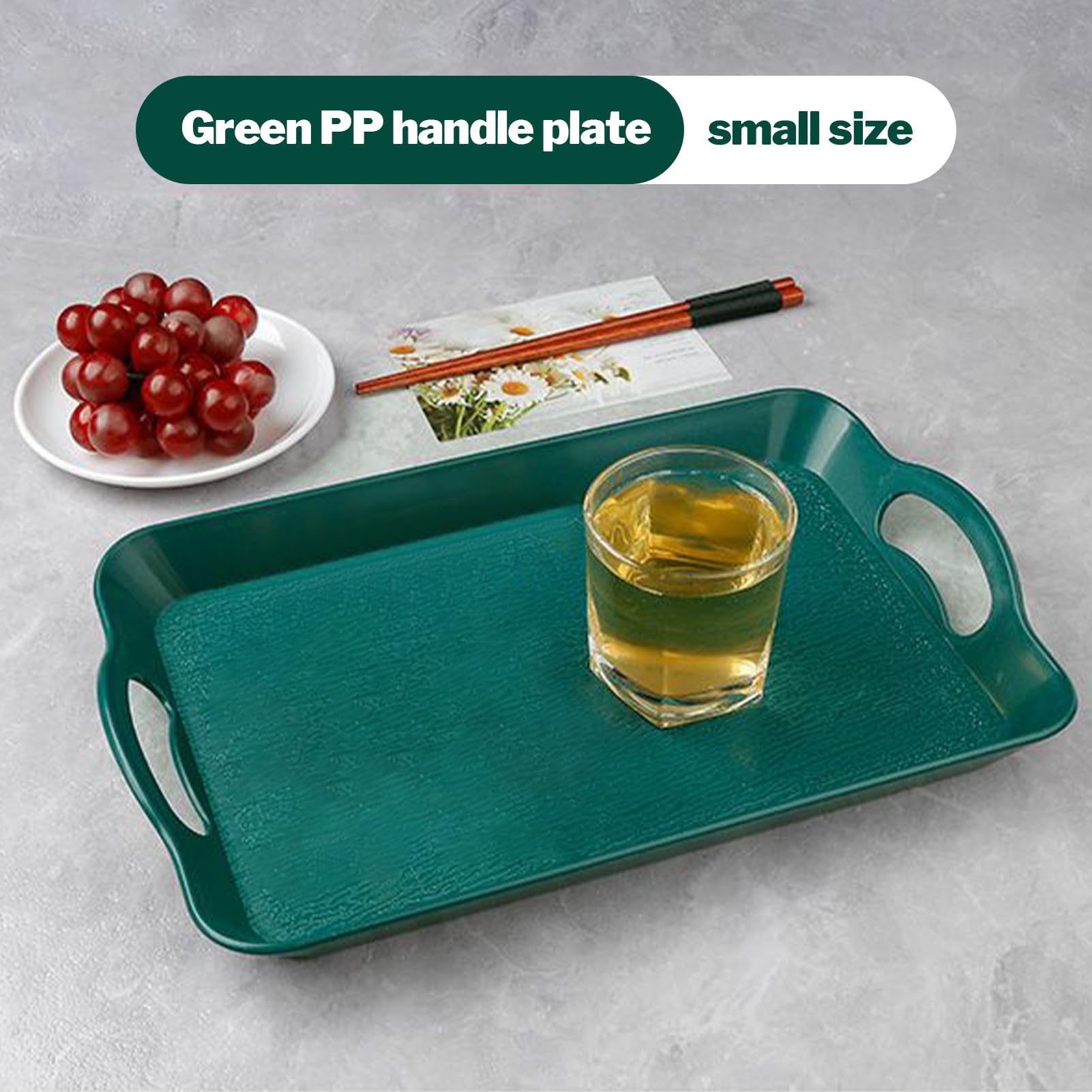 Bandeja rectangular antideslizante para servir – Plato versátil para aperitivos, postres, frutas, verduras y bebidas, perfecto para eventos al aire libre, fiestas y reuniones