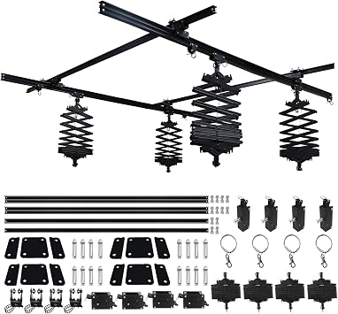 98" x 98" Pantograph Studio Ceiling Rail System Complete Kit with 43-200CM Photography Ceiling Lamp Hanger Studio Lighting Support Rail System 2.52.5M-A