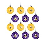 FOCO NFL Minnesota Vikings 12 Pack Ball Hanging Tree Holiday Ornament Set12 Pack Ball Hanging Tree Holiday Ornament Set, Team Color, One Size