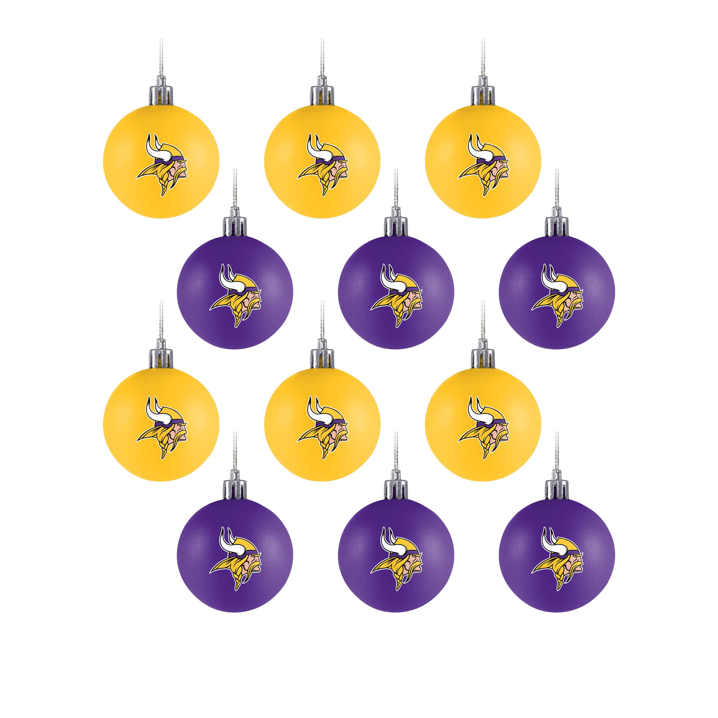 FOCO NFL Team Logo 12-Pack Ball Hanging Tree Holiday Ornament Set