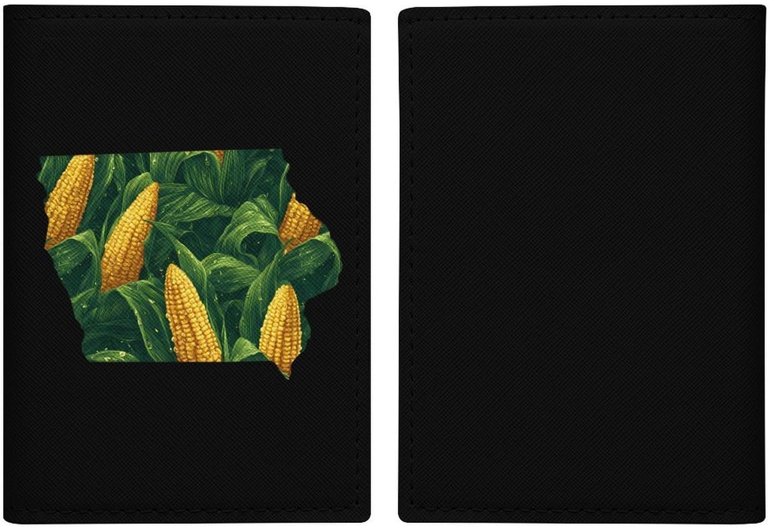 Iowa Map Corn Compact Passport Holder Cover Card Wallet