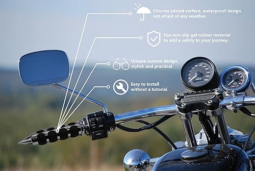 Miniatura 6 de HADAXT Empuñaduras de mano para motocicleta de 1 pulgada y 0.984 in, mango antideslizante universal, agarre para acelerador, color negro, cromado,