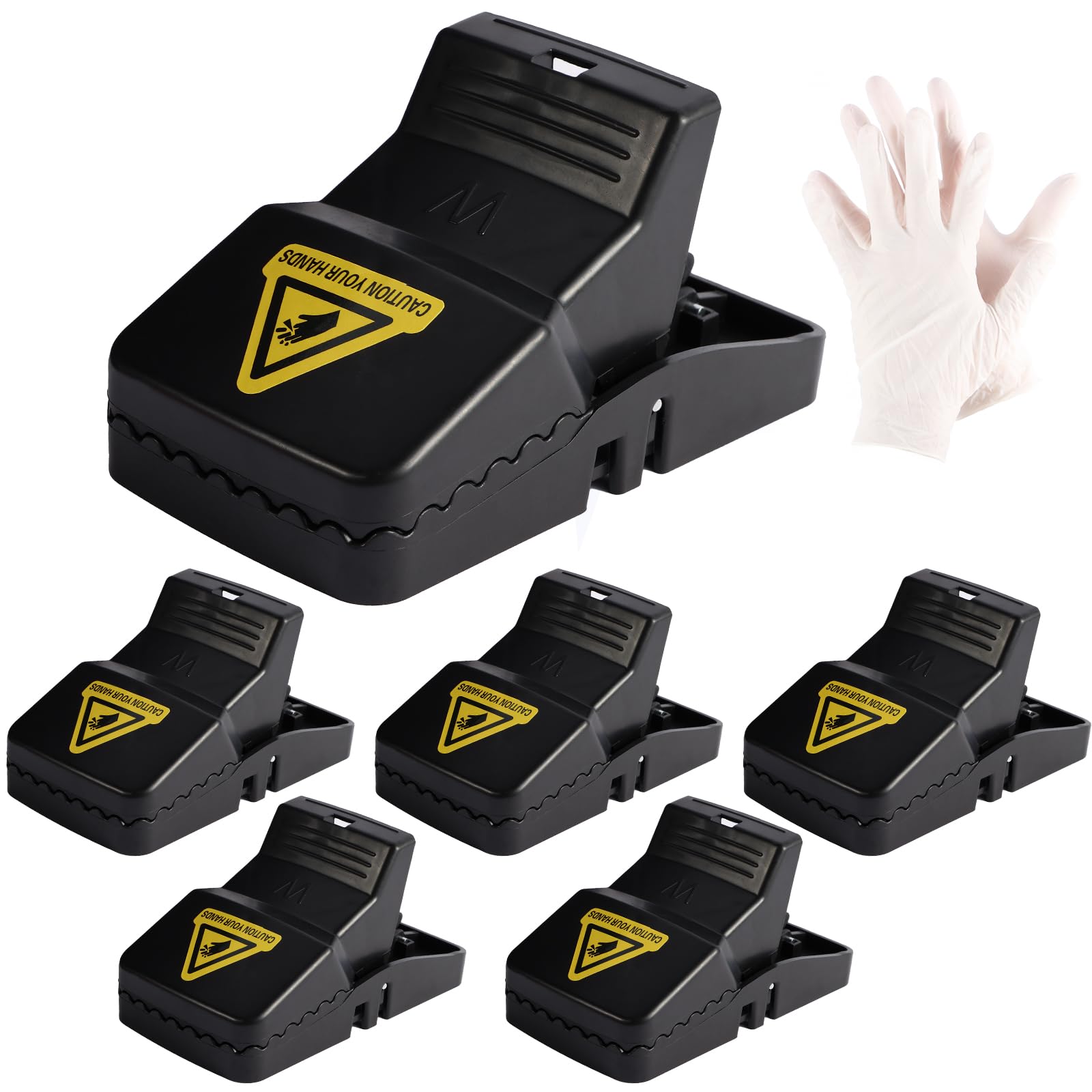 Rat Traps - 6 x Large Heavy Duty Humane Rat Traps That Kill Instantly Reusable Rodent Control Mouse Traps with 1 Pair of Gloves-image-28