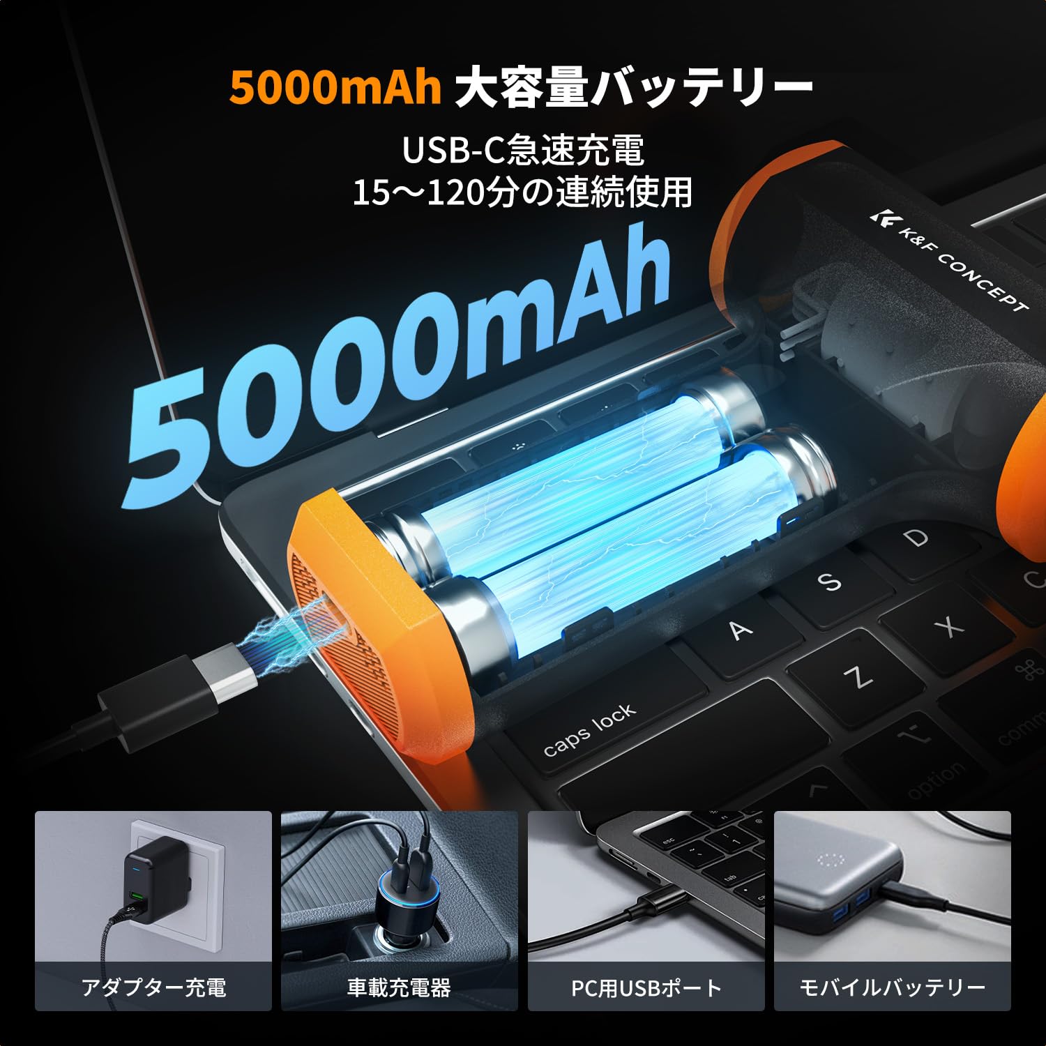 Amazon | K&F CONCEPT 電動 エアダスターブロワー 超強力 無階風量調整