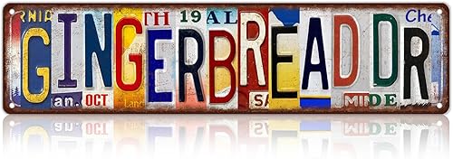 JBYMsign Vintage Gingerbread Dr Street Sign Wall Decor Metal Tin Signs Poster