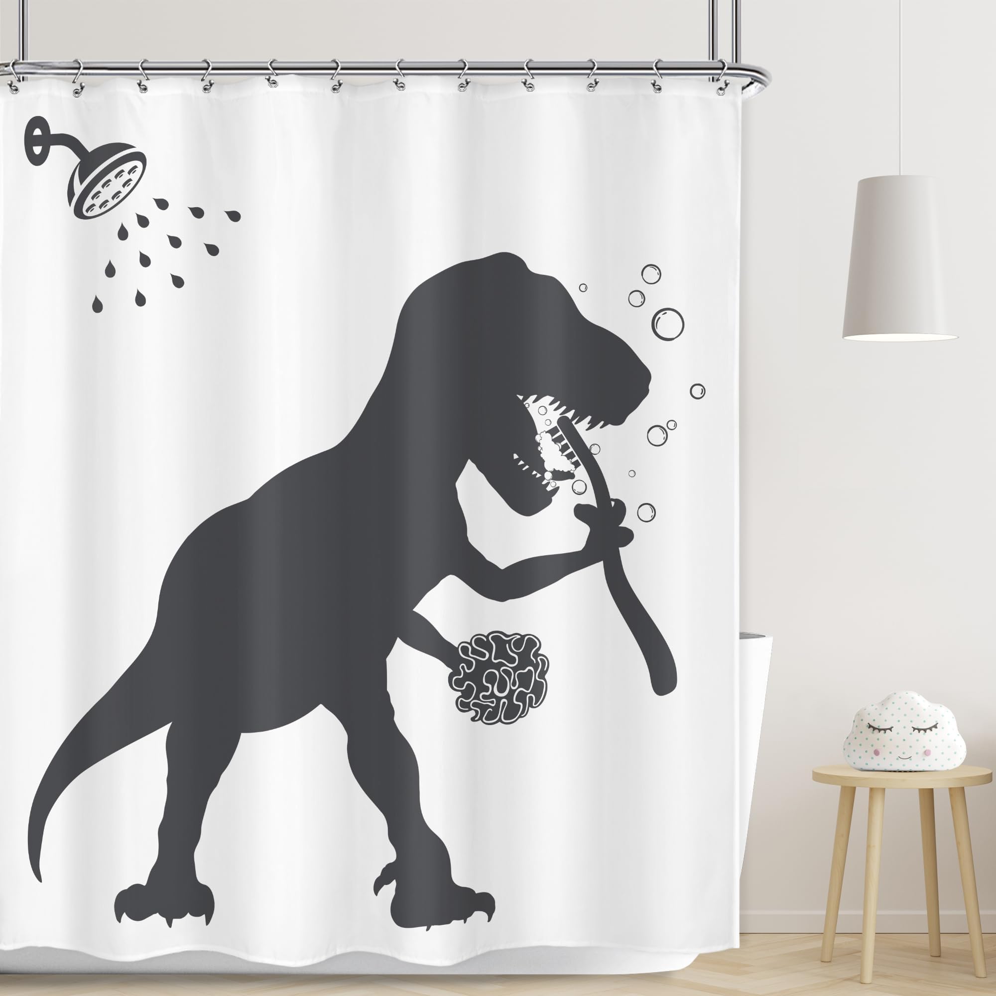 Amazon.com: Wathon Dinosaurs Shower Curtain for Kids Bathroom, Cute ...