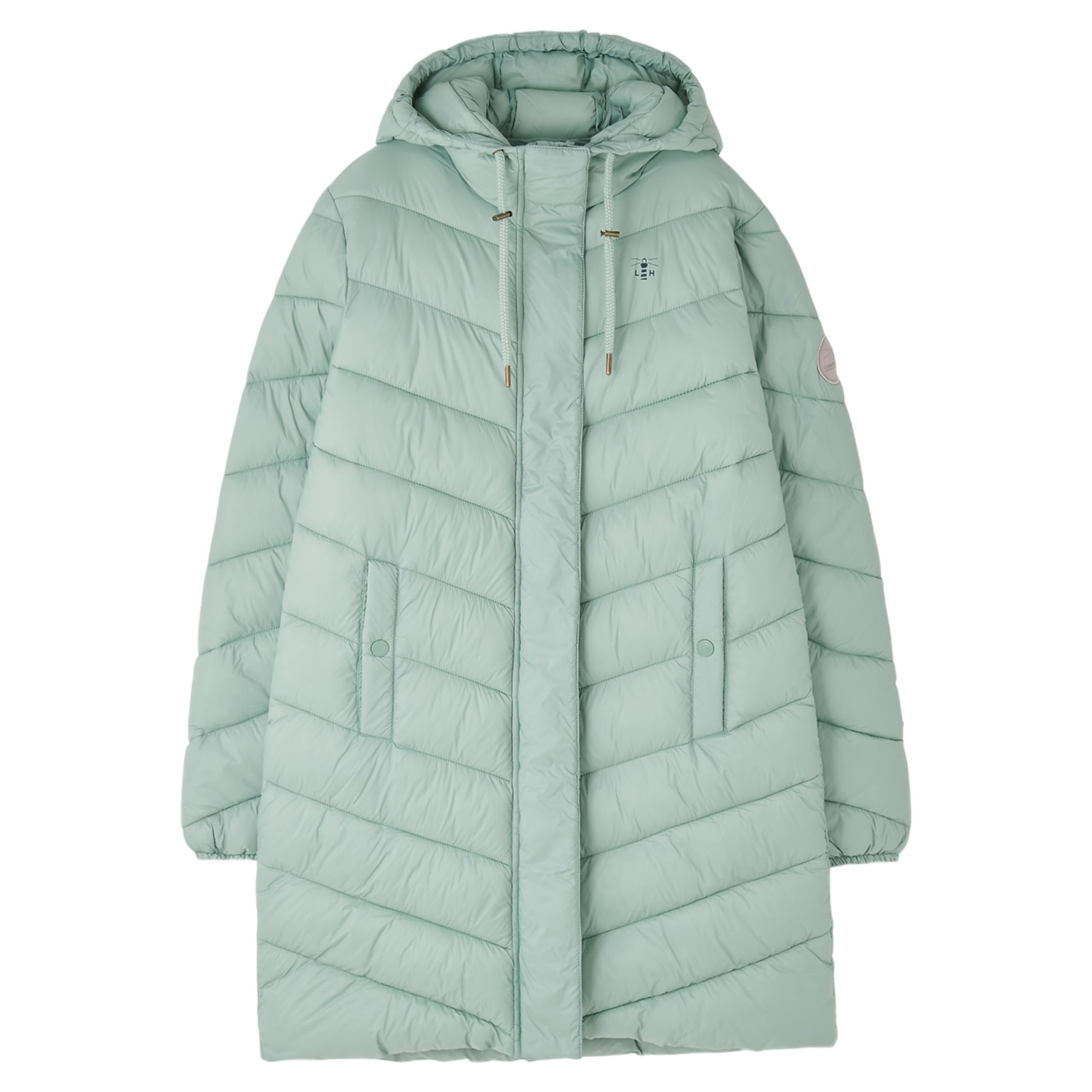 LightHouse Womens Laurel Warm Coat - Ladies Outdoor Long Padded Puffa Jacket with Hood - Sage - 14