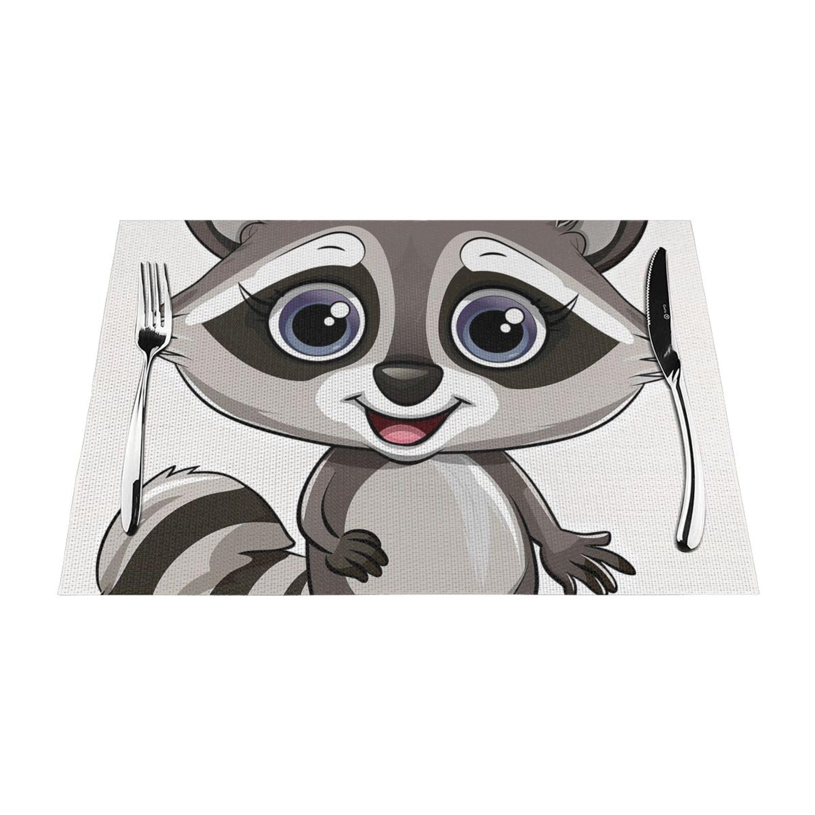 Set de table PVC raton laveur pour éviter les taches et table brûlée