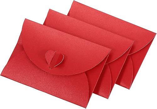 Miniatura 10 de YOKIVE Paquete de 24 mini sobres, cierre en forma de corazón, soporte para tarjetas de regalo, ideal para bodas, fiestas, boutiques (amarillo)