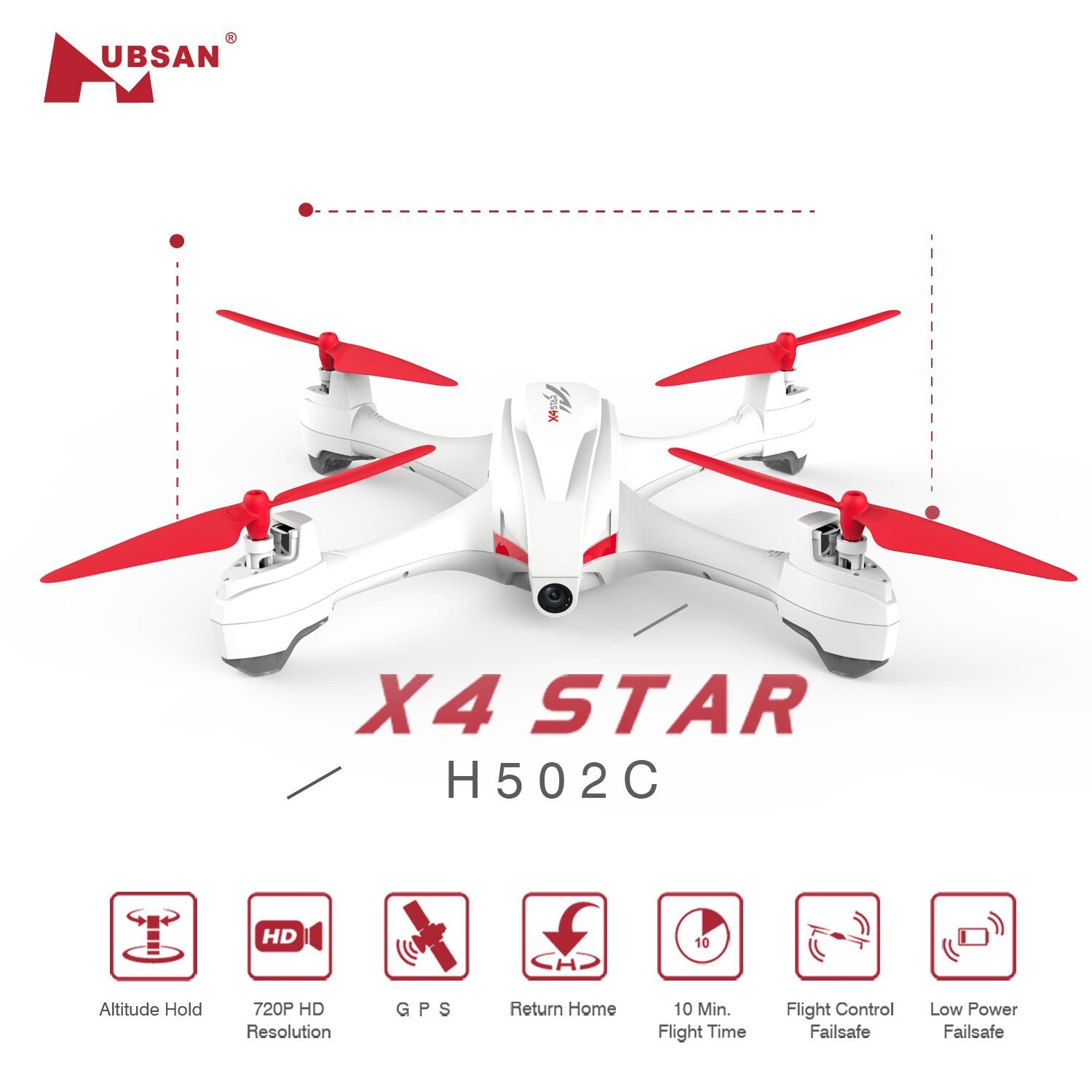 Amazon.co.jp: Hubsan H502C X4 STAR RCドローン HDカメラ付き GPS搭載