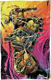 LOGOVISION Teenage Mutant Ninja Turtles TMNT Gradient Group Splash Fleece Blanket, 36