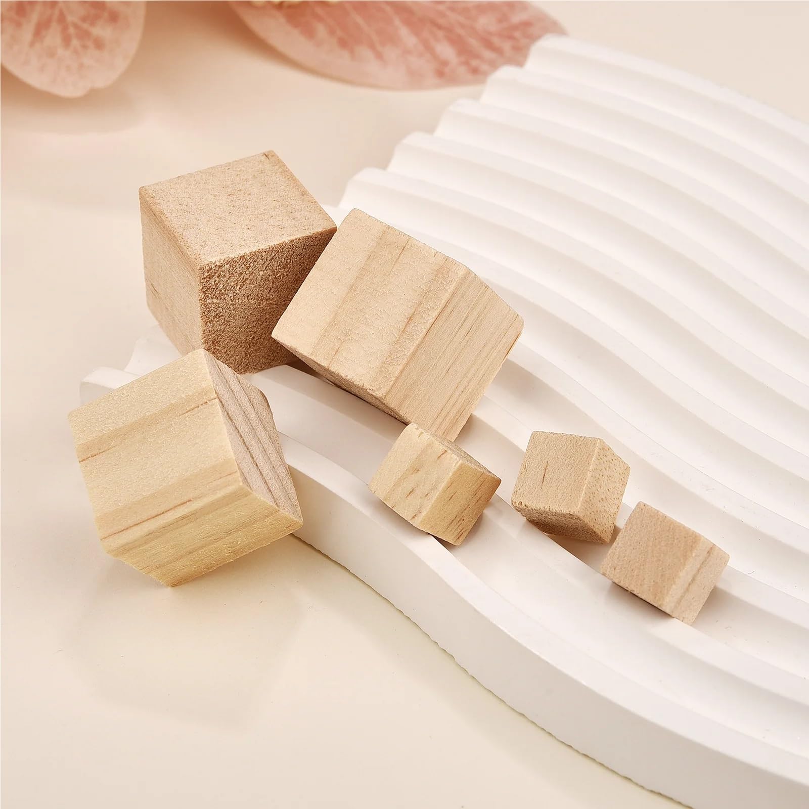 200 piezas de 10 mm sin terminar, mini bloques cuadrados madera for bricolaje, cubos maciza