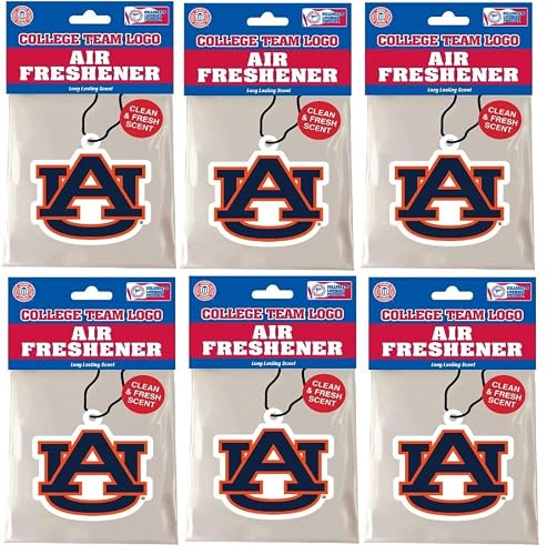 Pro Specialties Group Air Freshener, CLC College Football/Basketball NCAA Gifts and Merchandise, 6 Pack, Team Colors (6 Pack, Auburn)