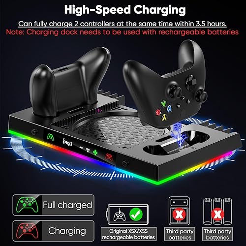 Miniatura 4 de Soporte de ventilador de refrigeración para Xbox Series X con luces RBG