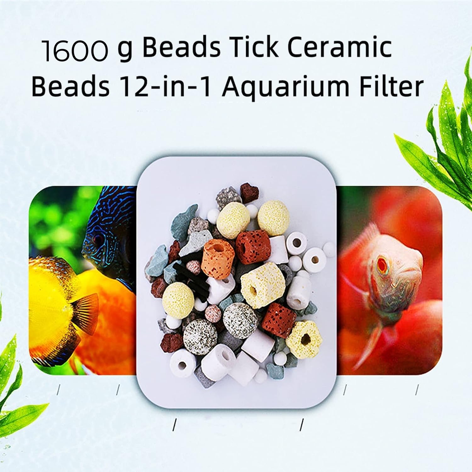 Aquariumfiltermedien Zubehör für Aquariumfilter Keramikringe Biologische Filtermedium Keramikringe Biochemischer Poröser Filte 1600g