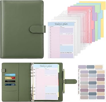 A5 Binder 6 Ring Refillable, A5 Ring Binder Notebook 170 Sheet Refill Paper