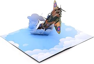 Spitfire 3D Pop Up Card, RAF Gifts, Gift for plane admirer , Handmade Father’s Day Card, Birthday Card, Flying Spitfire 3D model