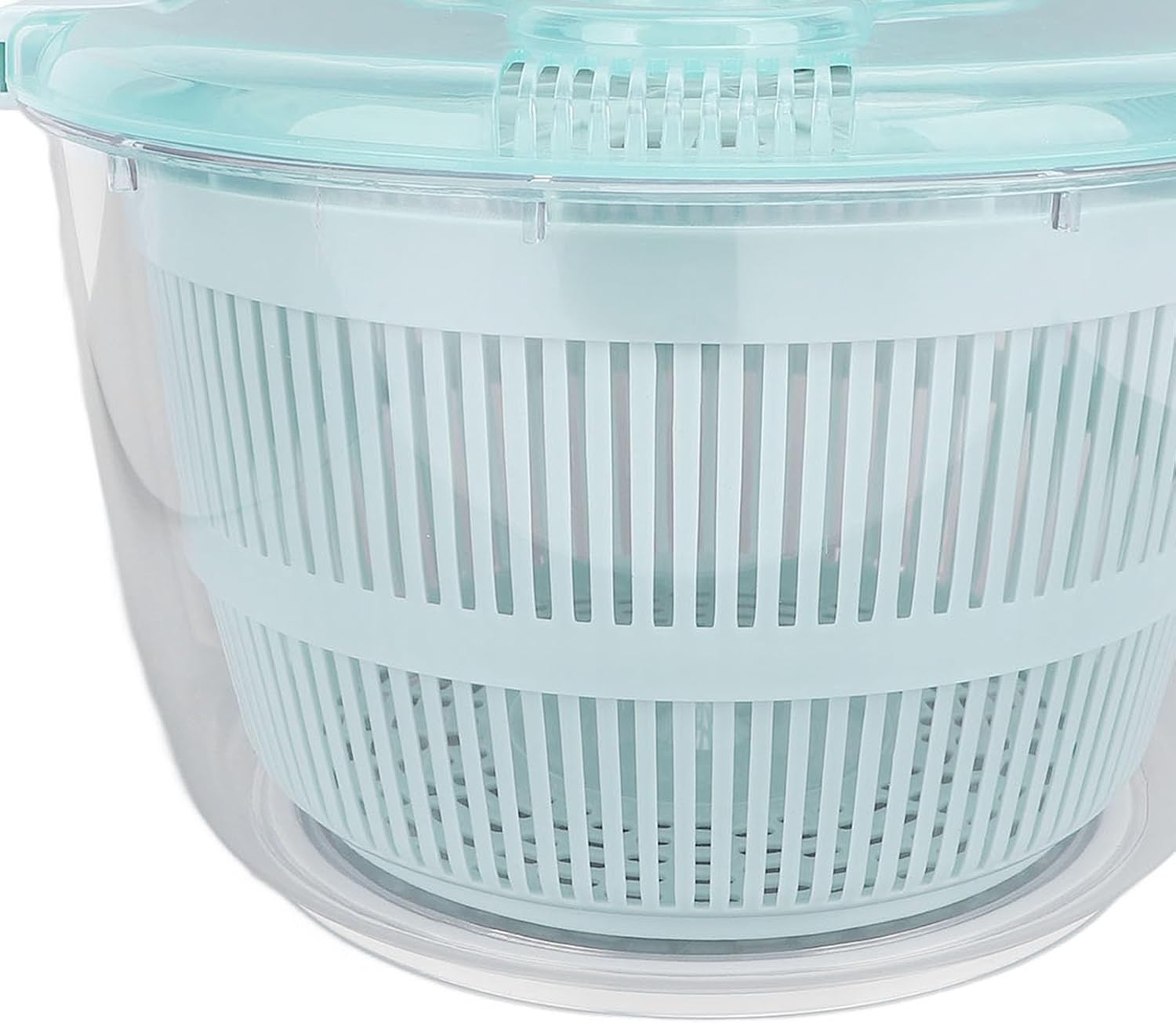 Salad Spinner Lake Blue 5L, Manual Salad Washer Spinner, One Handed Vegetable Dryer Spinner with Non Slip Base, Large Capacity Salad Rotator for Lettuce Fruit Berries, Includes Fil