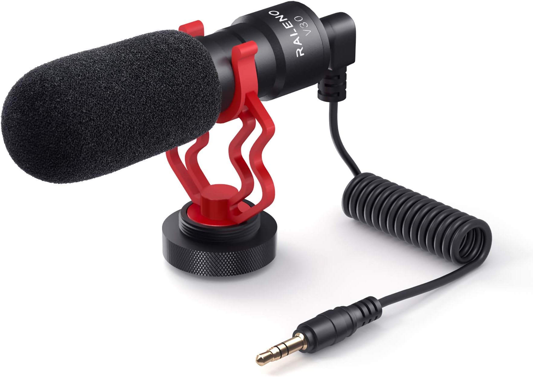 RALENO Universal Video Microphone with Shock Absorber Mount, Deadcat Windshield Case for iPhone, Android Smartphones, Canon EOS, Nikon DSLR Cameras and Camcorders Perfect Camera Microphone