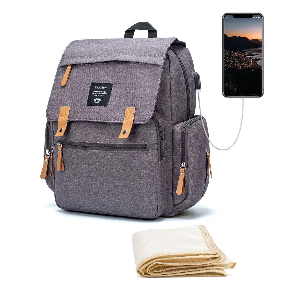Bolsa Maternidad Mochila Maternal Bolso para pañales Con Cambiador Orlando