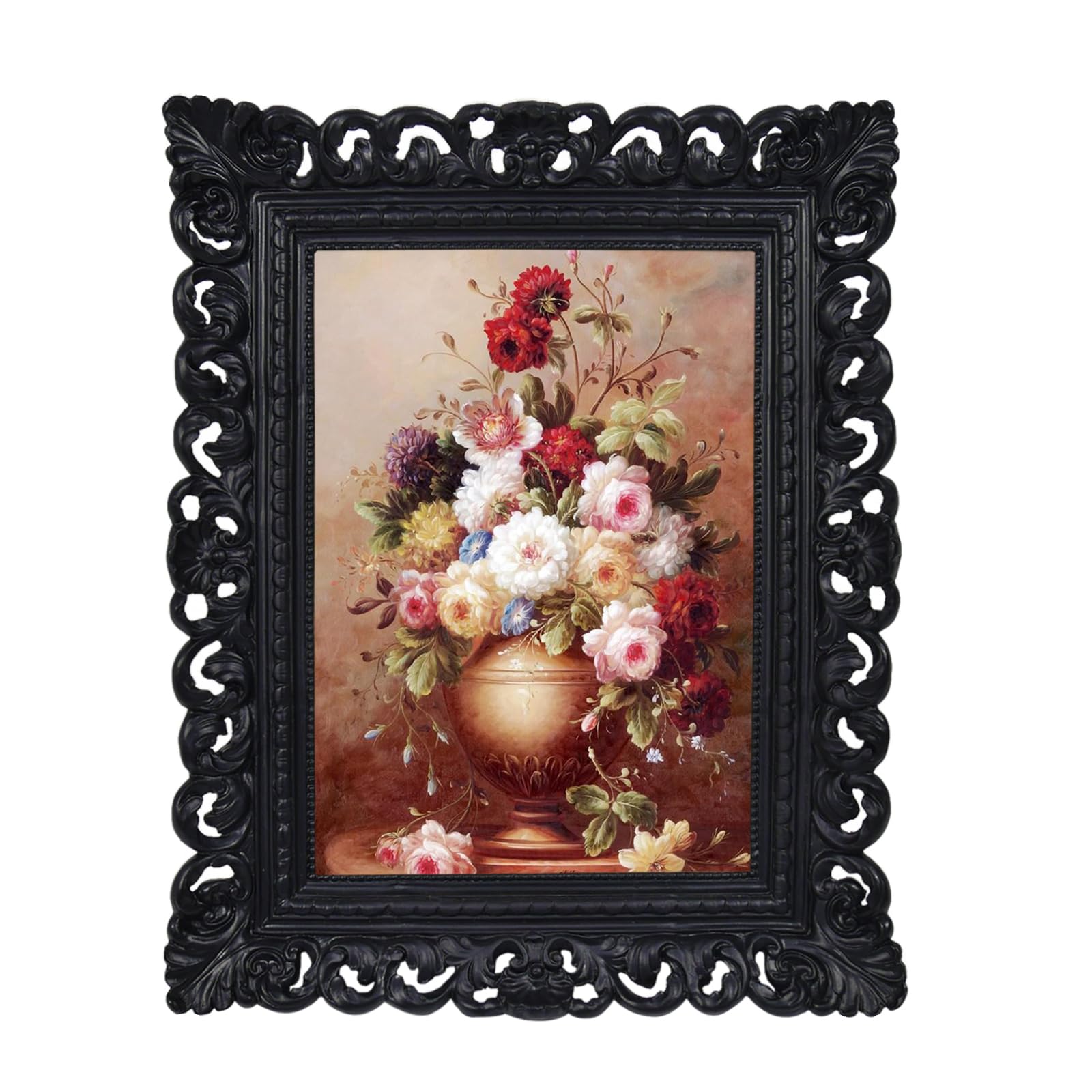 Photo 1 of ***DAMAGED - SEE NOTES/PICTURES*** SIMON'S SHOP Black Picture Frames for 5x7 Inch Photos, Gothic 5x7 Picture Frame for Tabletop or Wall Display, Vintage Scalloped Borders with Floral Design