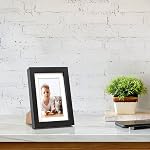AEVETE 5x7 Picture Frames Black 4 pack Made of Natural Solid Wood Display Photos 5x7 4x6, Both Vertical and Horizontal Supported