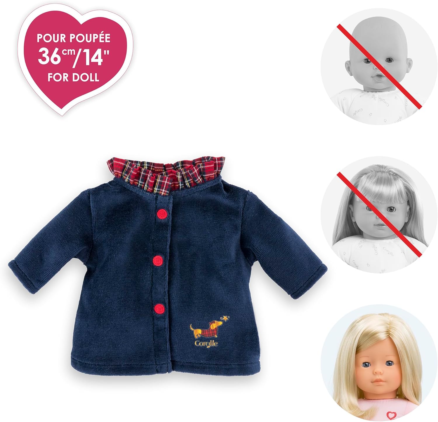 Ma Corolle 9000212960 Holiday Coat for Corolle Doll, 36 cm, from 3 Years