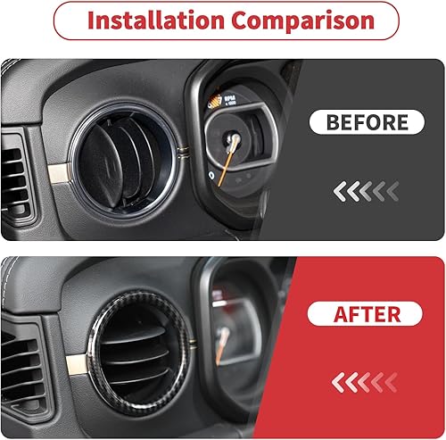 Miniatura 9 de Linskip Anillos de ventilación de aire para tablero compatibles con Jeep Wrangler JL 4XE 2024 y Gladiator JT Sport Rubicon Sahara Willys Mojave