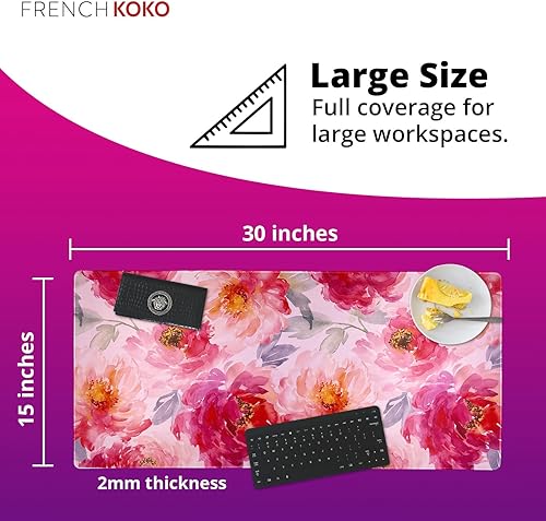 Miniatura 3 de French Koko - Alfombrilla de ratón, alfombrilla de escritorio, teclado para escritorio, para hogar, oficina, escuela, universidad, linda decoración
