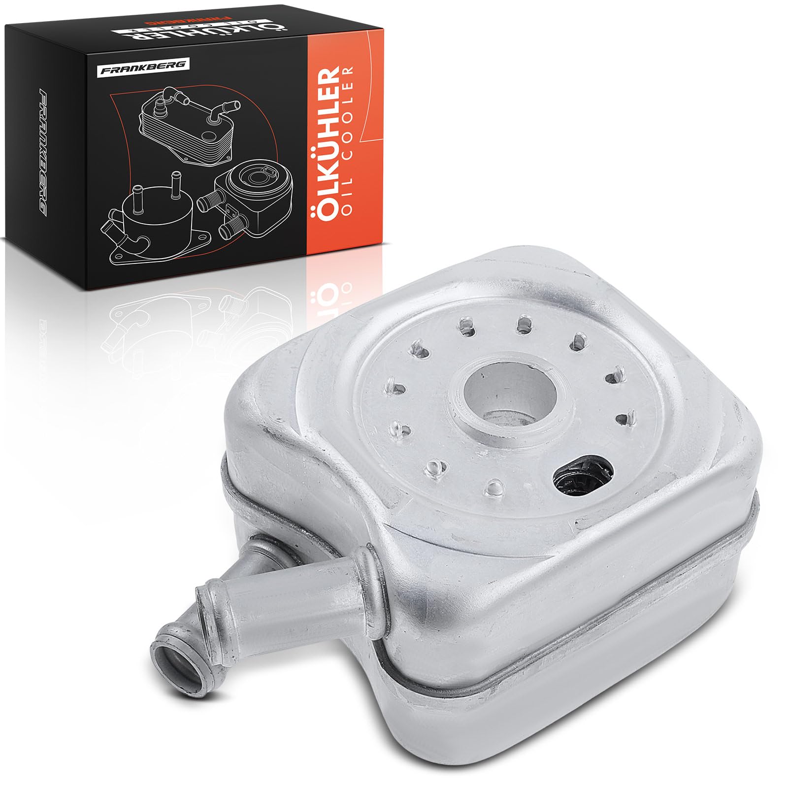 Frankberg Radiatore dell'olio Olio Motore Compatibile con Ibiza III 6L1 1.4L Golf V Variante 1K5 1.9L Golf IV 1J1 1.9L Transporter V Bus 7EB 7EJ 7HB 7HJ 1.9L A4 8D2 1.8L Replace# 028117021B