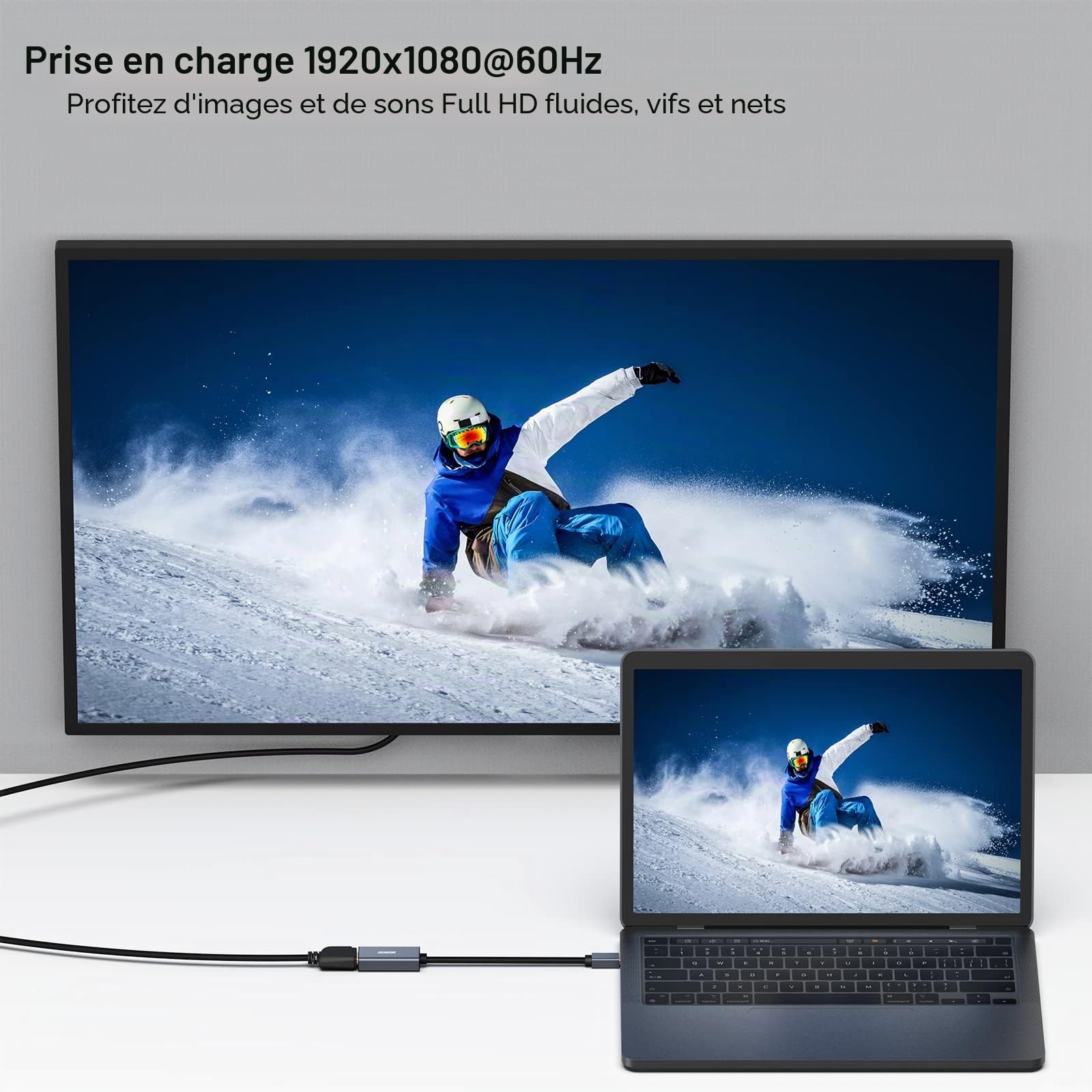 BENFEI Adaptateur Mini DisplayPort vers HDMI 4K@30Hz, Thunderbolt 2 vers HDMI pour MacBook Pro, Surface Pro, moniteur