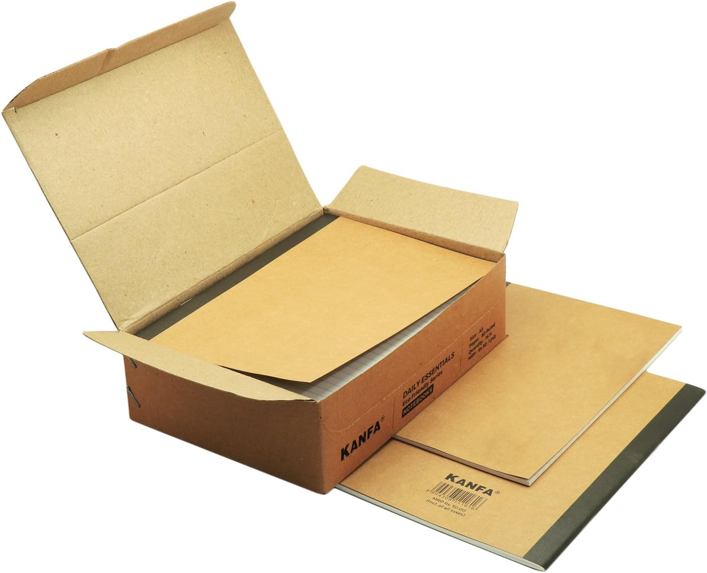 KANFA A5 Eco Friendly Office Kraft Notebooks - Box of 16 (14.8 X 21cm)