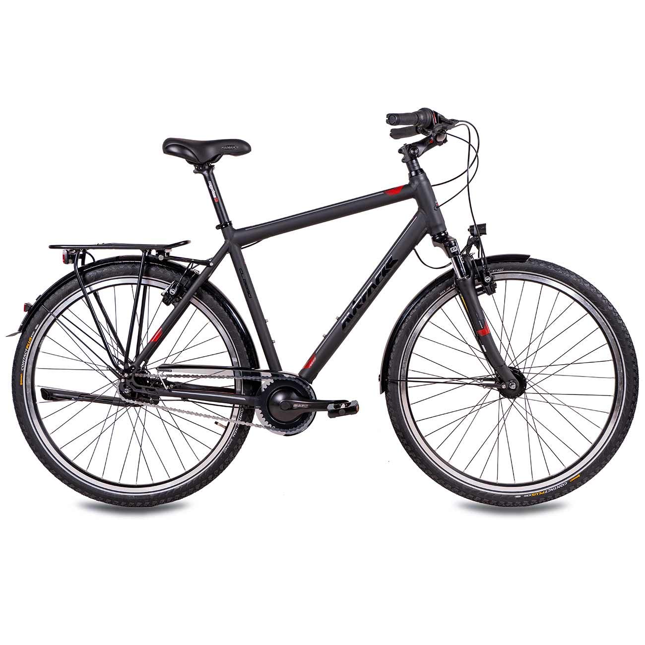 Airtracks 28 Zoll Herren XXL City Fahrrad Reinforced bis150 kg Citybike CI.2880 Shimano Nexus 7 Gang Nabendynamo - Schwarz Matt - Rahmenhöhen 56cm 60cm - Modelljahr 2026