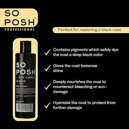 Miniatura 3 de So Posh So Black Dog - Champú de depósito de color, pigmentos negros y aceite de coco, perfecto para restaurar y revitalizar capas negras, brillo