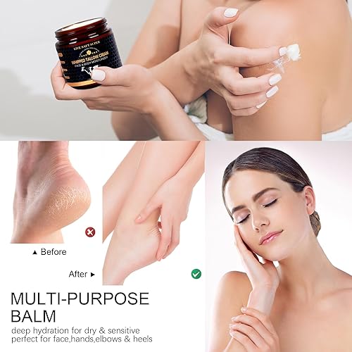 Miniatura 6 de Sarga de ternera batida para la piel, bálsamo de ternera y miel para cara, crema hidratante corporal con sebo de res alimentado con pasto, fórmula