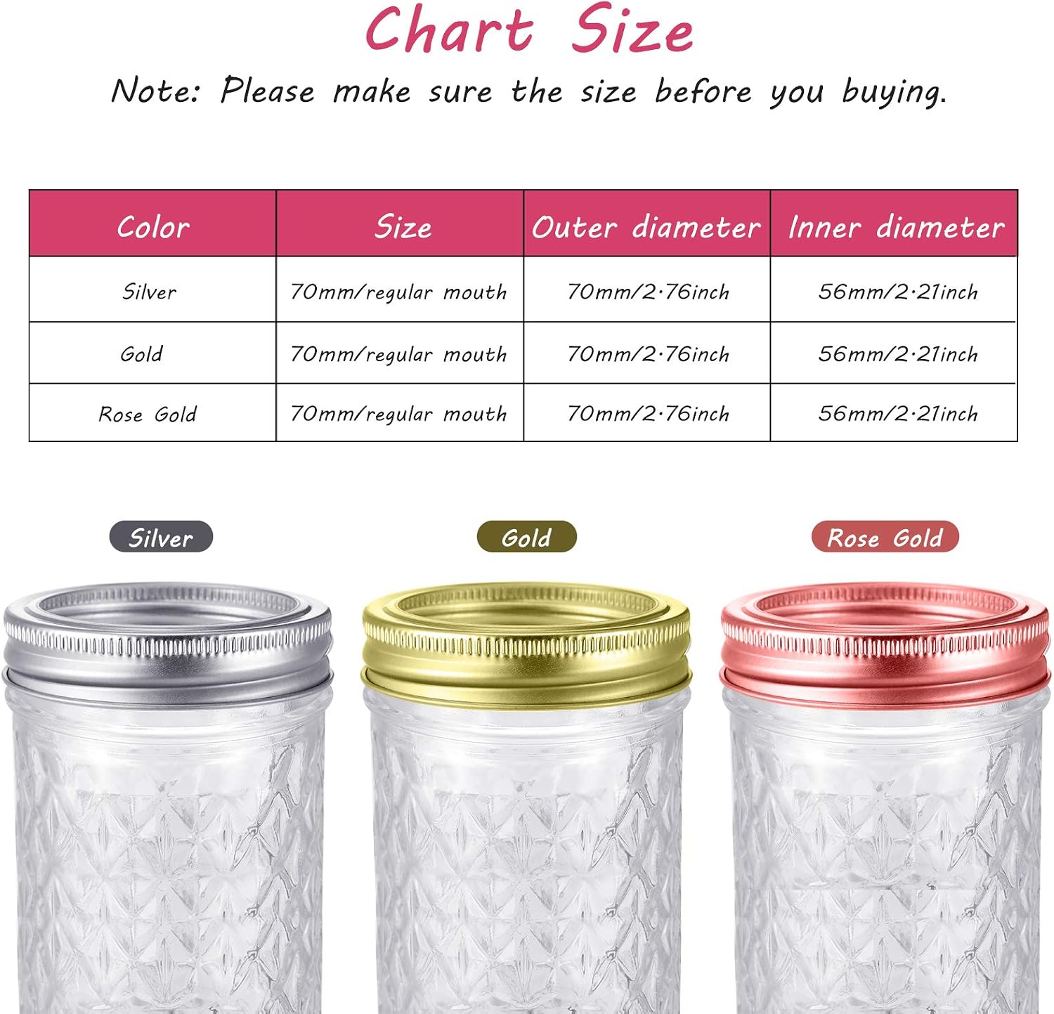 24 Pieces Regular Mouth Canning Jar Replacement Metal Rings Practical Screw Jar Bands Leak Proof Tinplate Metal Bands Rings, Compatible with Mason Jar (Gold)
