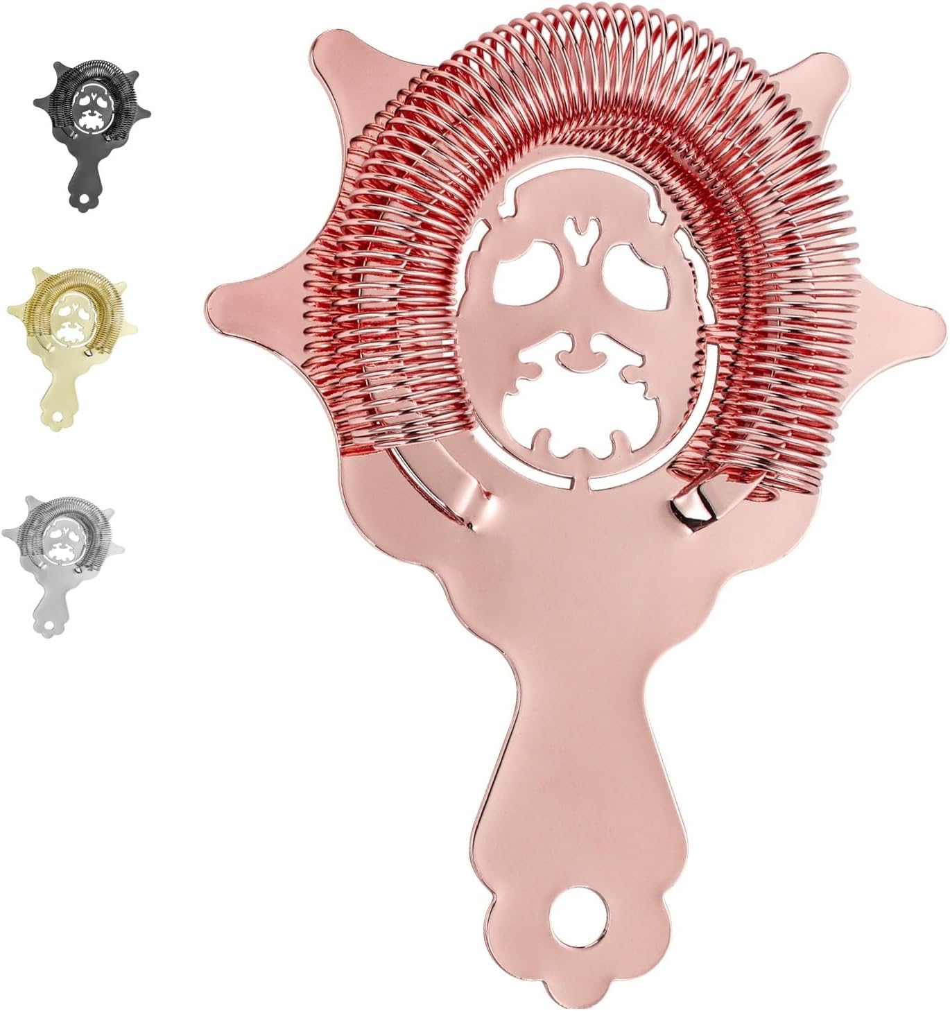 4-Prong Cocktail Strainer, Hawthorne Strainer,for Professional Bartenders and Mixologists-Devil's Head Design