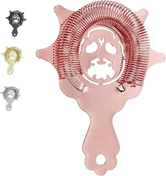 4-Prong Cocktail Strainer, Hawthorne Strainer,for Professional Bartenders and Mixologists-Devils Head Design