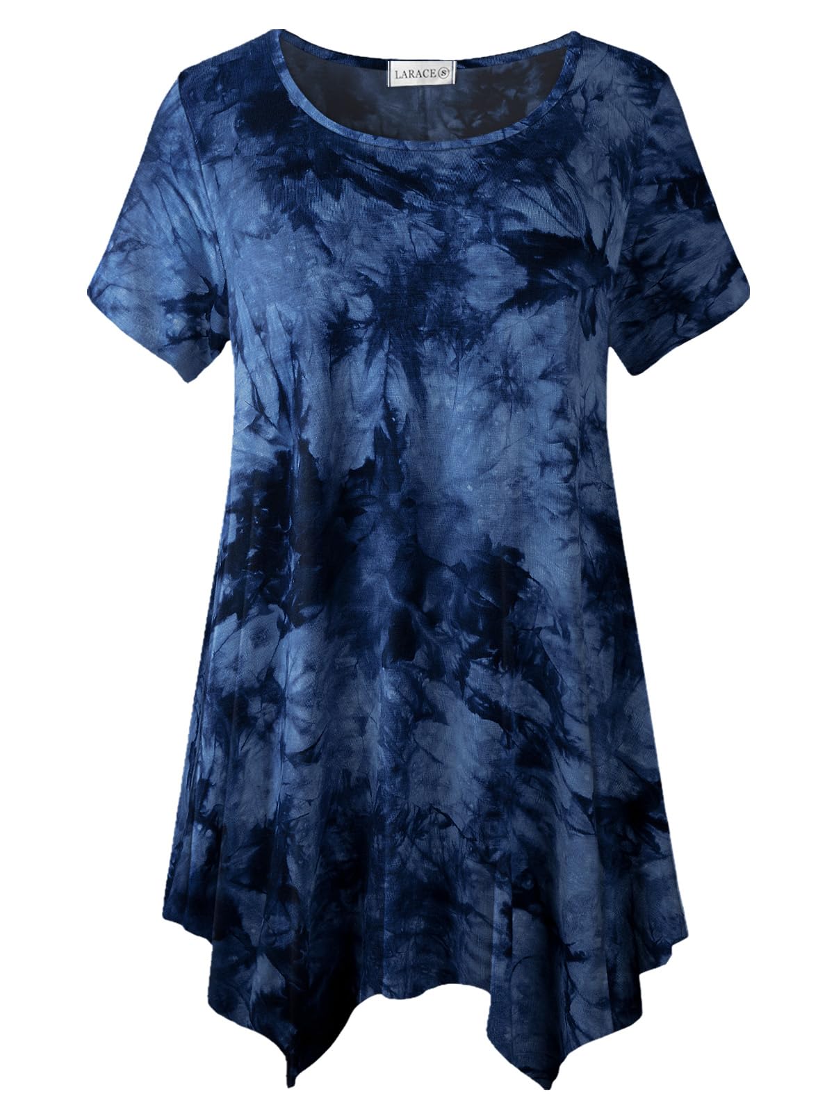 LARACE Short Sleeve Shirts for Womens Plus Size Tops Casual Summer Clothes Asymmetrical Tunic Blouses