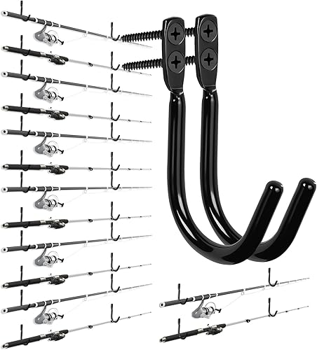 Fishing Rod Holder for Garage, Fishing Rod Holder, Wall Mount Fishing Pole Holders, Rod Holder with Soft Protective Pad, Garage Organization (30)